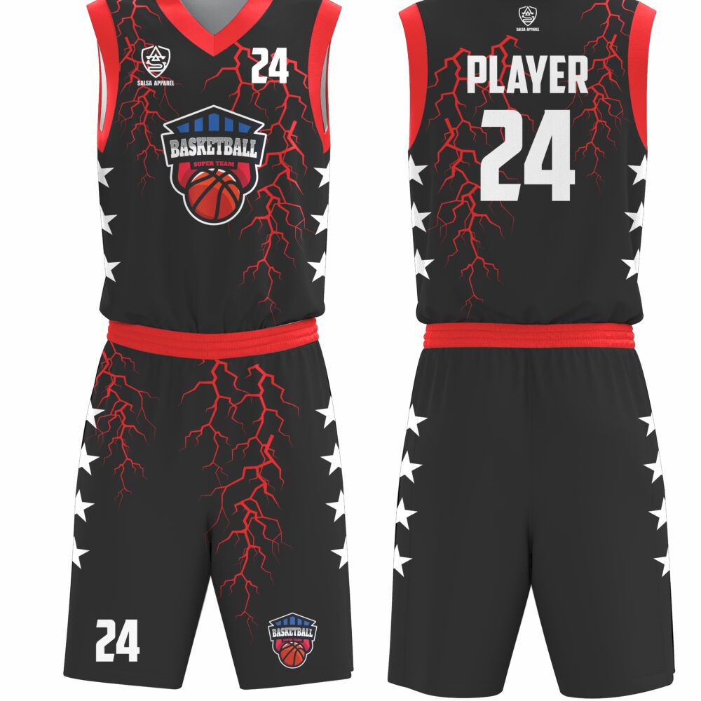 Lightning Custom Black Basketball uniform with your logo