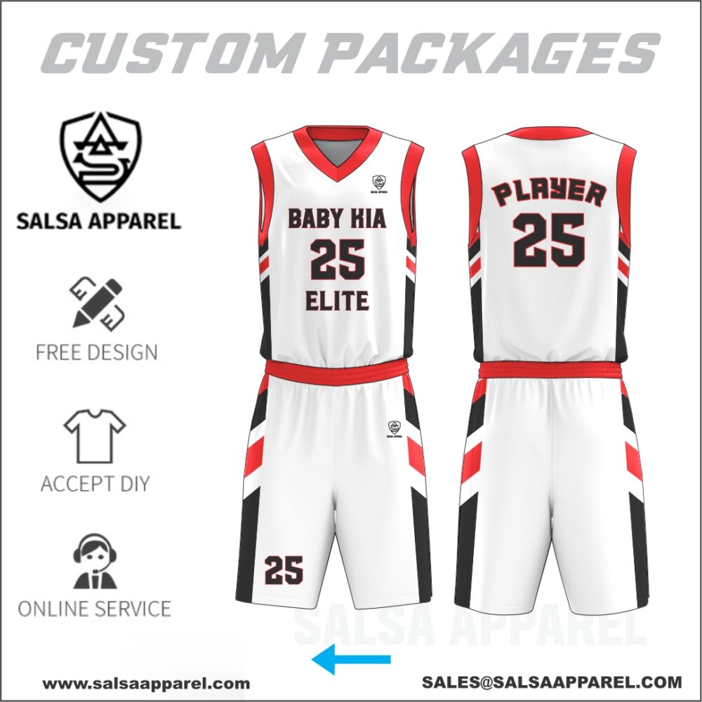 Custom basketball uniform package – includes jersey and shorts
