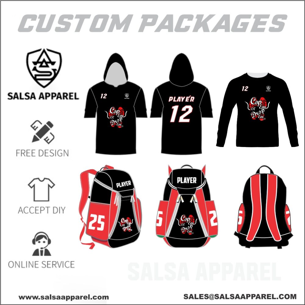 Custom basketball uniforms for youth teams – includes full set with sublimated print